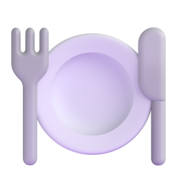 Fork and knife with plate